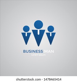 Abstract business man. modern design.vector illustration. flat logo. 
