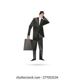 Abstract business man, vector illustration