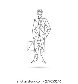 Abstract business man, vector illustration