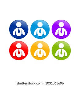 Abstract Business Man Vector Symbol Graphic Round Icon Set Design