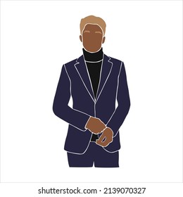 Resumen de hombres de negocios con traje. Formas masculinas y silueta de hombres sin rostro. Arte contemporáneo. Papel de moda cortando elementos para medios sociales, afiches, postales, impresos. Ilustración de vectores estéticos