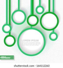 Abstract business minimalistic template for infographics with hanging circles. Eps10