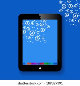 Abstract business network access from a mobile tablet