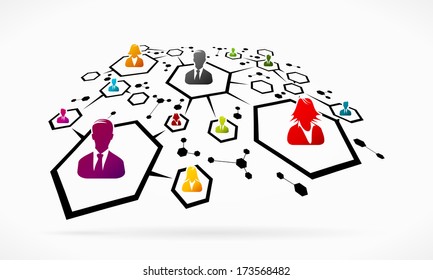 Abstract business network grid illustration