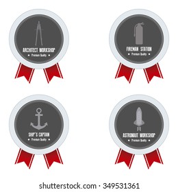 Abstract business objects labels on a white background
