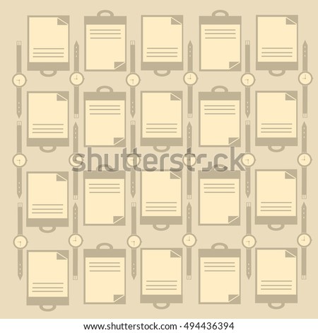 Abstract Business Office Stuff Set Retro Bachground Vector Illustration