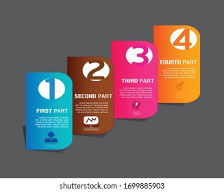 Abstract business paper cut infographics number template