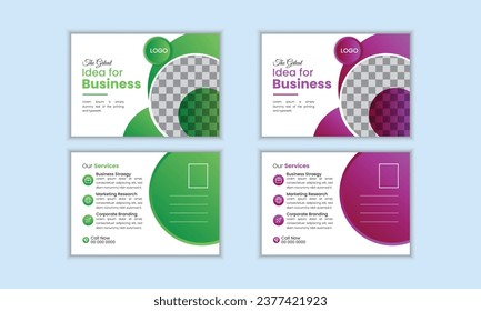 Abstract business postcard design template. EPS file.
