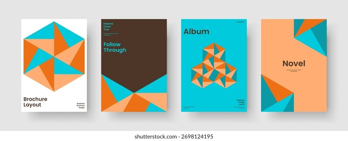 Plantilla Abstractas de presentación empresarial. Diseño moderno de volantes. Diseño de fondo geométrico. Informe. Anuncio. Cartel. Portada de libro. Folleto. Manual. Publicidad. Panfleto. Boletín informativo. Cuaderno