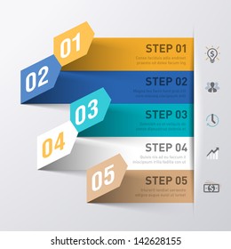 Abstract business process infographics template. Vector.