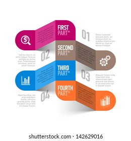 Abstract business process infographics template. Vector.