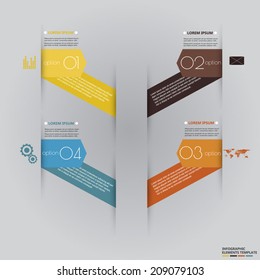 Abstract business process infographics template. Vector.