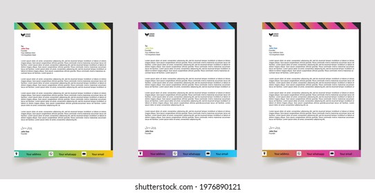 abstract Business professional letterhead templates set