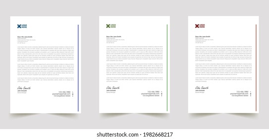 abstract business professional letterhead templates