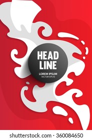 Abstract Business Red Background with White Splash Line Curve