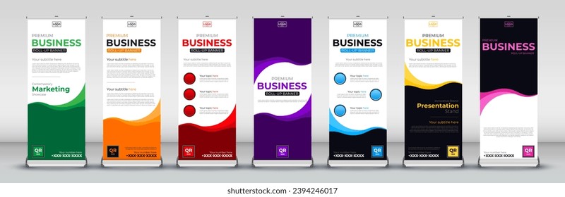 abstract business roll up Banner Design set for Street Business, events, presentations, meetings, annual events, exhibitions