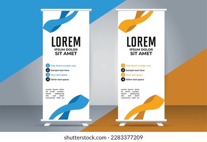 abstract business  roll up banner stand template design