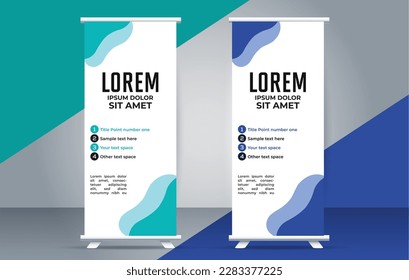 abstract business  roll up banner stand template design