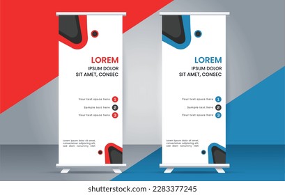 abstract business  roll up banner stand template design