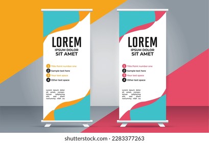 abstract business  roll up banner stand template design