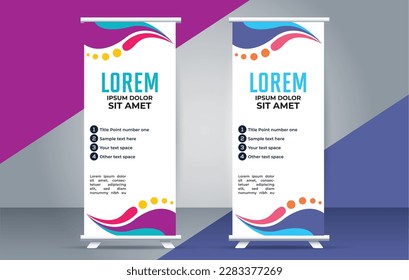 abstract business  roll up banner stand template design