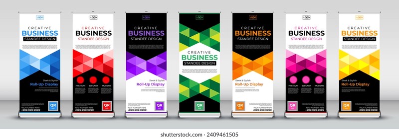 abstract Business Roll Up banner or Standee Template for flyer, presentation, leaflet, j flag, x stand, x banner, exhibition display