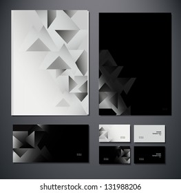 Abstract business set. Corporate identity templates: blank, business cards, badge, envelope. . Vector illustration