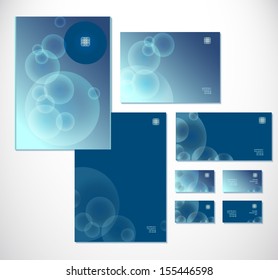 Abstract business set. Corporate identity templates: blank, business cards, envelope. . Vector illustration