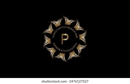 Abstract business sign with initial letter P. Vector illustration of elegant monogram
