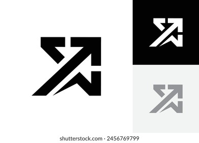 Abstract Business Simple Arrow Logo Icon. Creative Design Template
