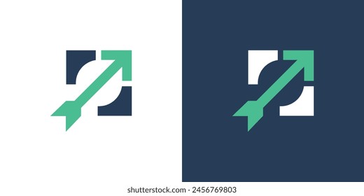 Abstract Business Simple Arrow Logo Icon. Creative Design Template