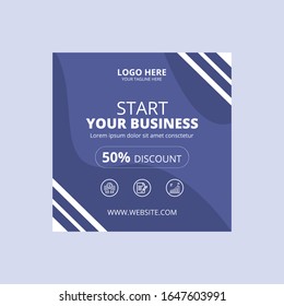 Abstract business social media post banner template design - vector