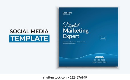 Abstract business social media post template