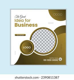 Abstract business social media post design template.