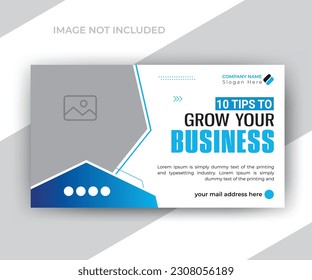 Abstract business social media video thumbnail design or web banner template
