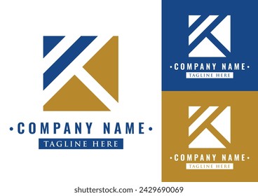 Plantilla de logotipo de polígono cuadrado de negocios abstractos