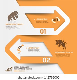 Abstract business stock exchange template. Vector illustration. can be used for workflow layout, diagram, number options, step up options, web design, banner template, infographic.