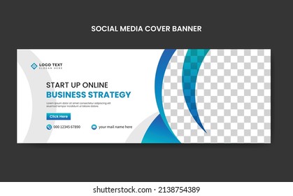 Abstract Business Strategy social media cover banner template, web banner template, corporate banner, header, business webinar banner, website header