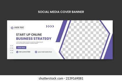 Abstract Business Strategy social media cover banner template, web banner template, corporate banner, header, business webinar banner, website header