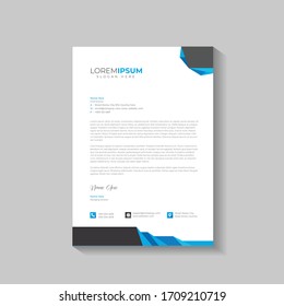 Abstract business style letterhead template design for corporate projects. Print ready, editable, simple,  colorful, modern, clean vector illustration letterhead template.