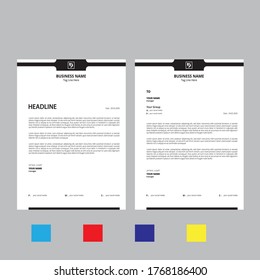 Abstract business style letterhead template design for corporate projects. Print ready, editable, simple, colorful, modern, clean vector illustration letterhead template