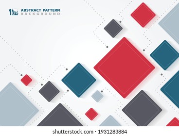 Resumen del diseño cuadrado de tecnología empresarial de la plantilla de comunicación. Nuevo estilo de colores estilo fondo de la ilustración. vector de ilustración