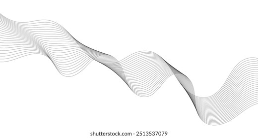 Abstract business and technology background with black lines wave stripe design