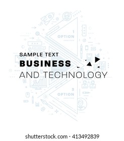 Abstract Business and Technology Background. Thin Line Flat Design.