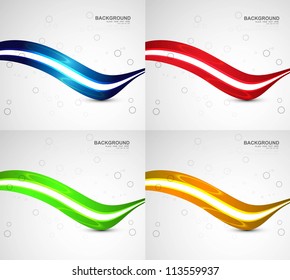 abstract business technology four colorful wave vector