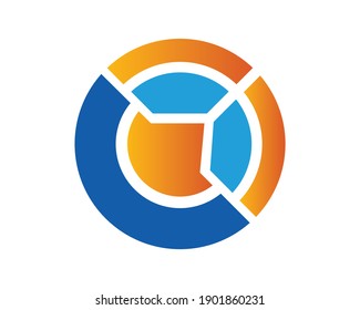 Abstract Business and Technology with Geometrical Slices Symbol Vector