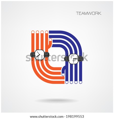 Abstract business technology spiral shape vector design template.Support and help concept,teamwork hands concept,handshake concept .vector illustration