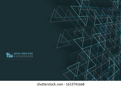 Abstract business technology of triangles pattern with green style presentation background. Decorate for digital template, ad, artwork, print, cover. illustration vector eps10