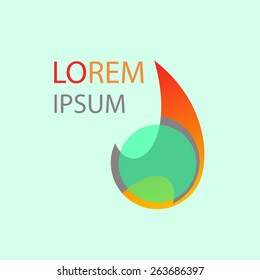 Abstract Business Technology vector logo design template. Creative media concept icon. Fire and drop logo template.