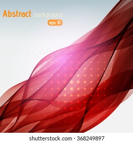Abstract business technology wave vector background.  Vector illustration. Red, pink, purple colors. 